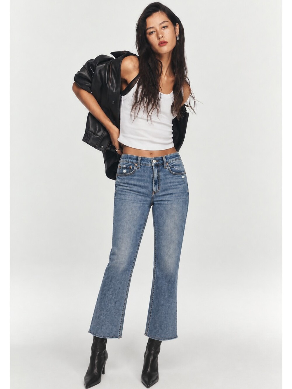 DAZE x Anthropologie Tough Love Organic Cotton High Rise Cropped Straight Jeans